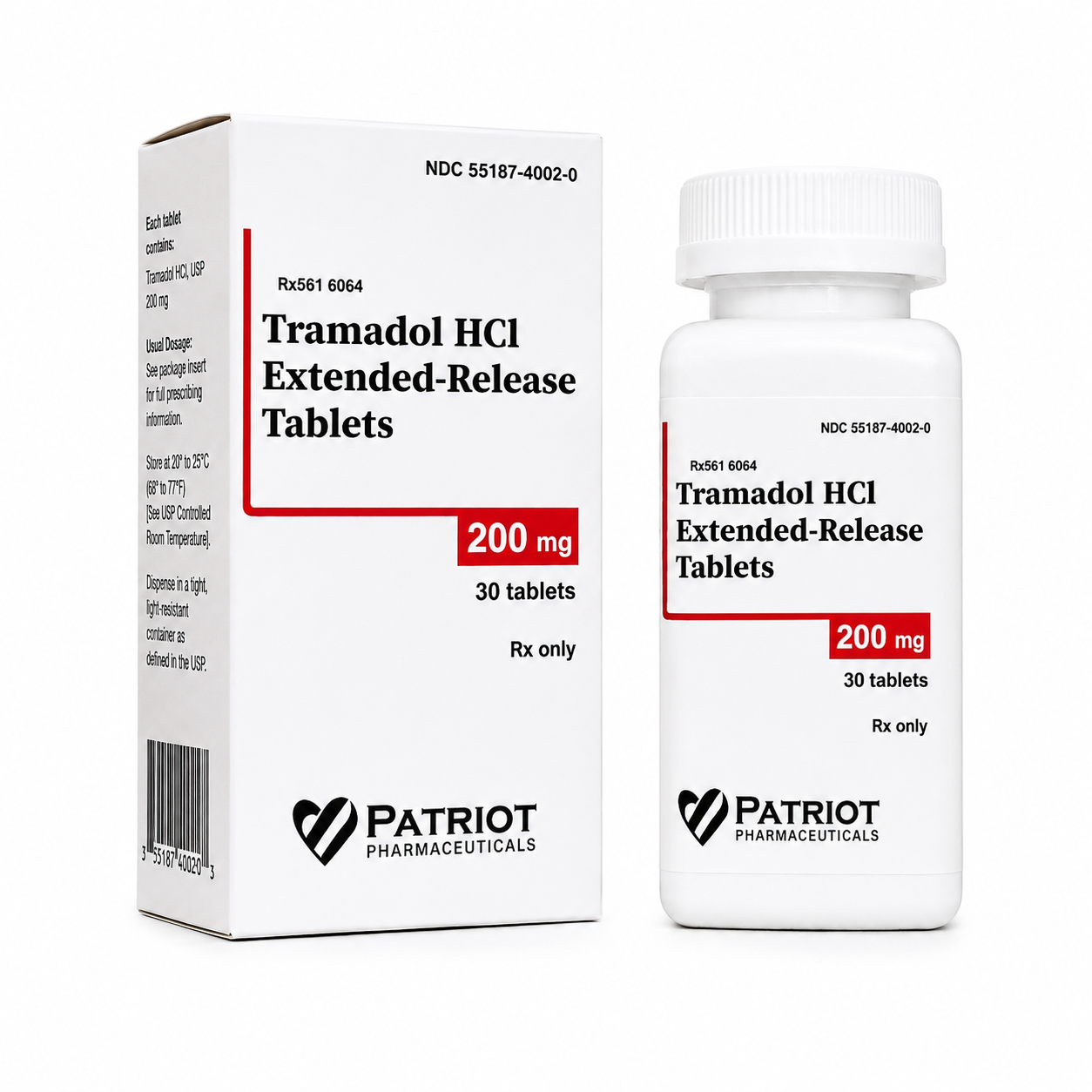 Generic brand two hundred milligram solid dosage tablets bottle in professional packaging